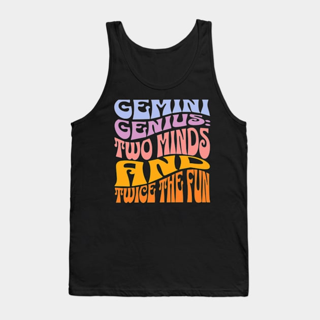 Gemini Genius Zodiac Sign Birthday Tank Top by Lavender Celeste